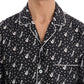 Silk Black and White Jazz Motive Shirt