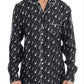 Silk Black and White Jazz Motive Shirt