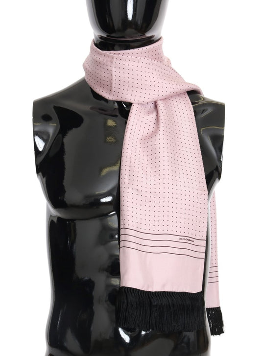 Elegant Silk Men's Scarf with Polka Dots