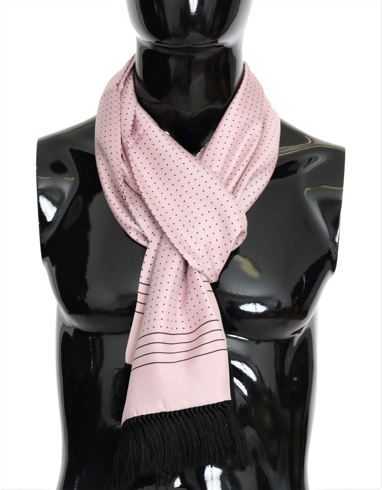 Elegant Silk Men's Scarf with Polka Dots