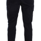 Elegant Gray Striped Casual Trousers