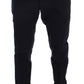 Elegant Gray Striped Casual Trousers