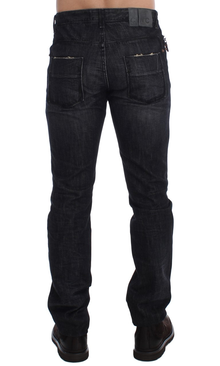 Sleek Gray Slim Fit Denim Jeans