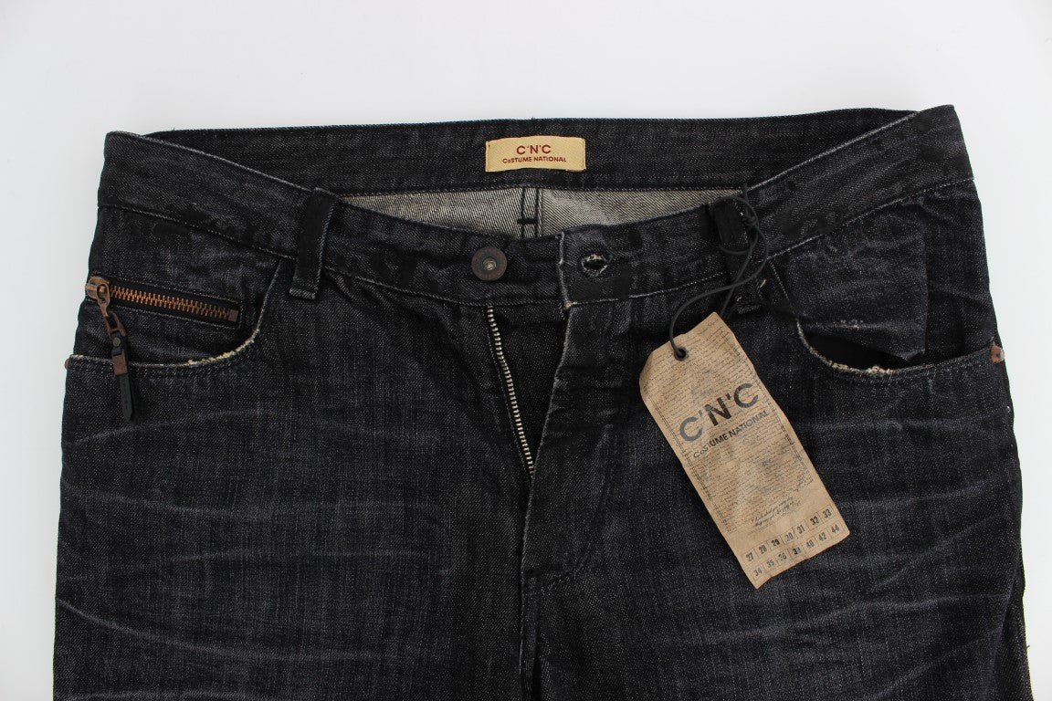 Sleek Gray Slim Fit Denim Jeans