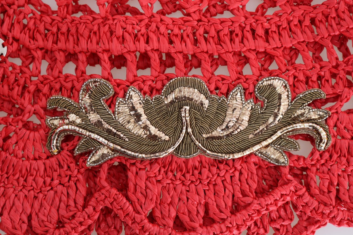 Red Crystal Embellished Cardigan Sweater