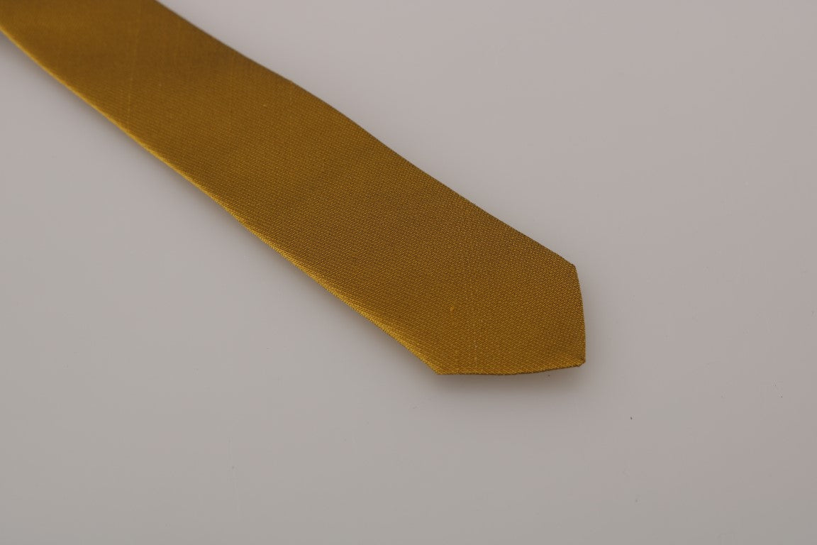 Elegant Yellow Silk Neck Tie