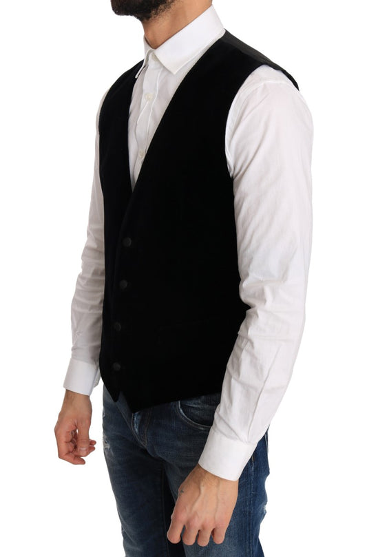 Elegant Black Slim Fit Formal Vest