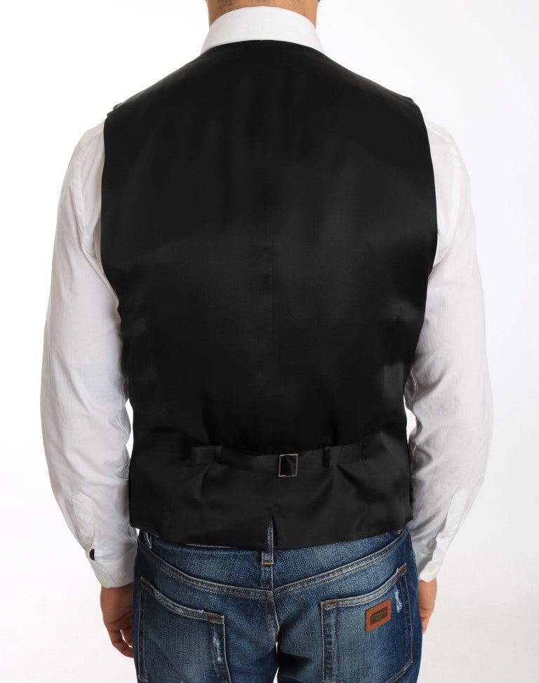 Elegant Black Slim Fit Formal Vest