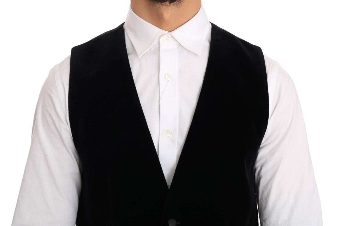 Elegant Black Slim Fit Formal Vest