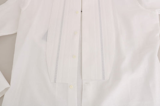 Elegant Slim White Tuxedo Smoking Shirt