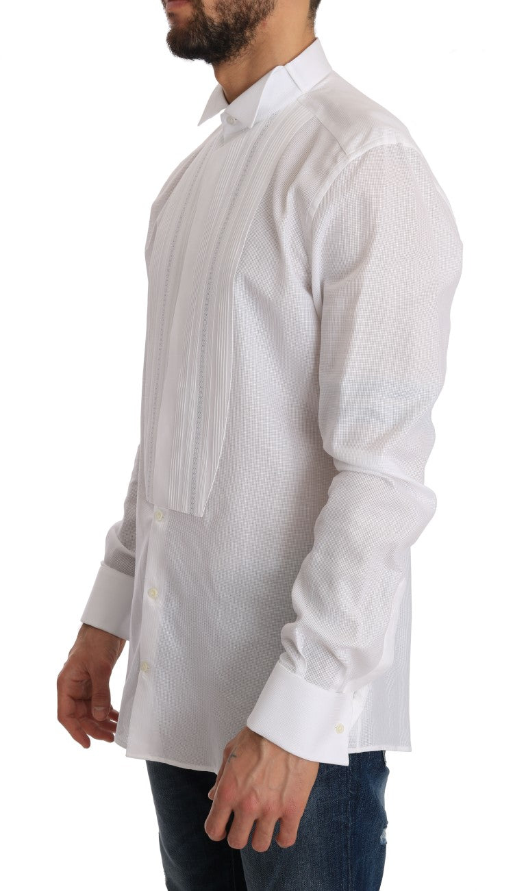 Elegant Slim White Tuxedo Smoking Shirt