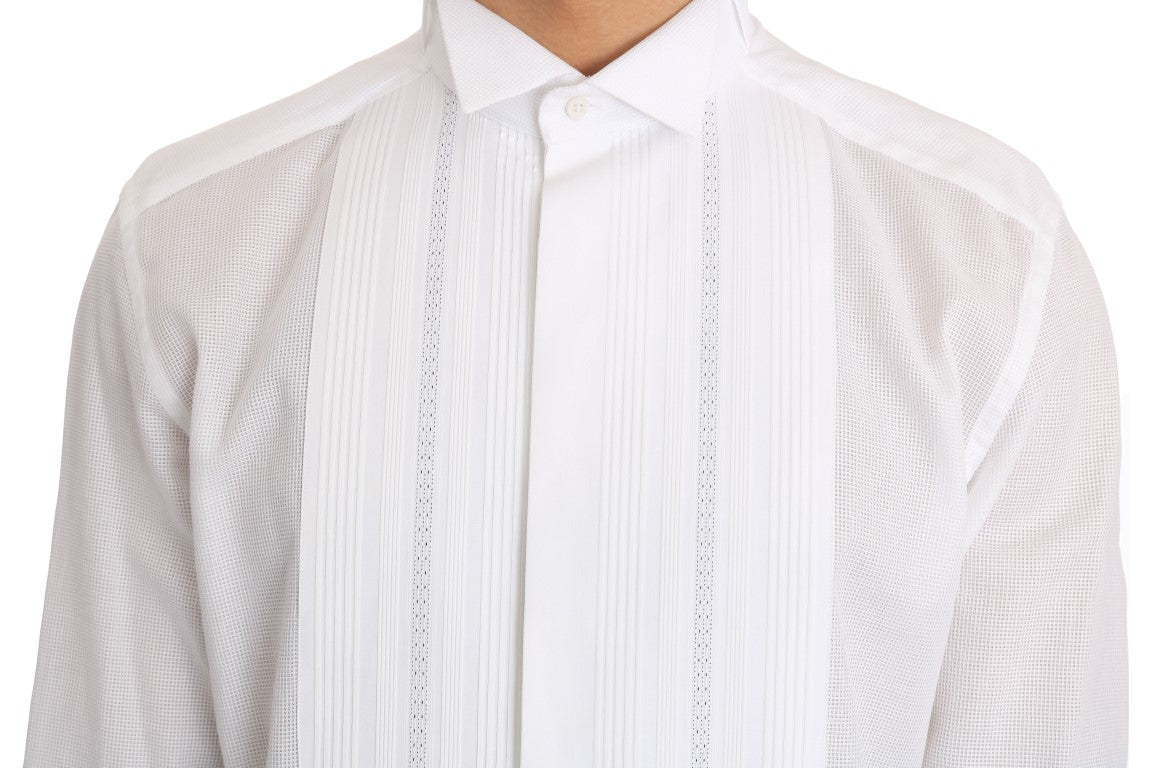 Elegant Slim White Tuxedo Smoking Shirt