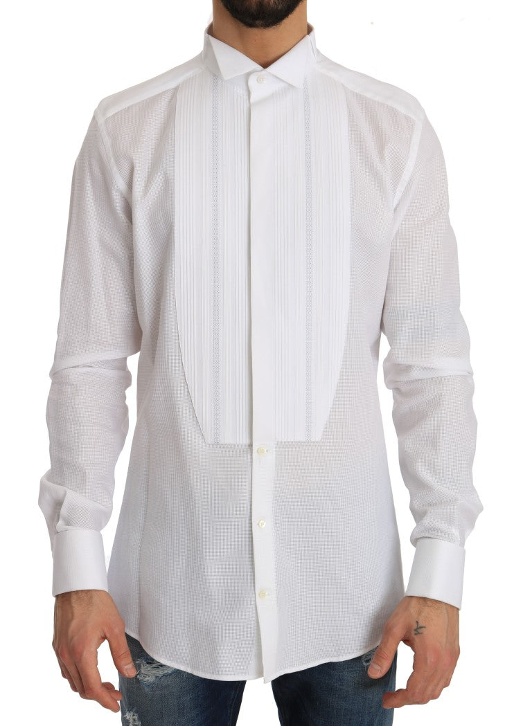 Elegant Slim White Tuxedo Smoking Shirt