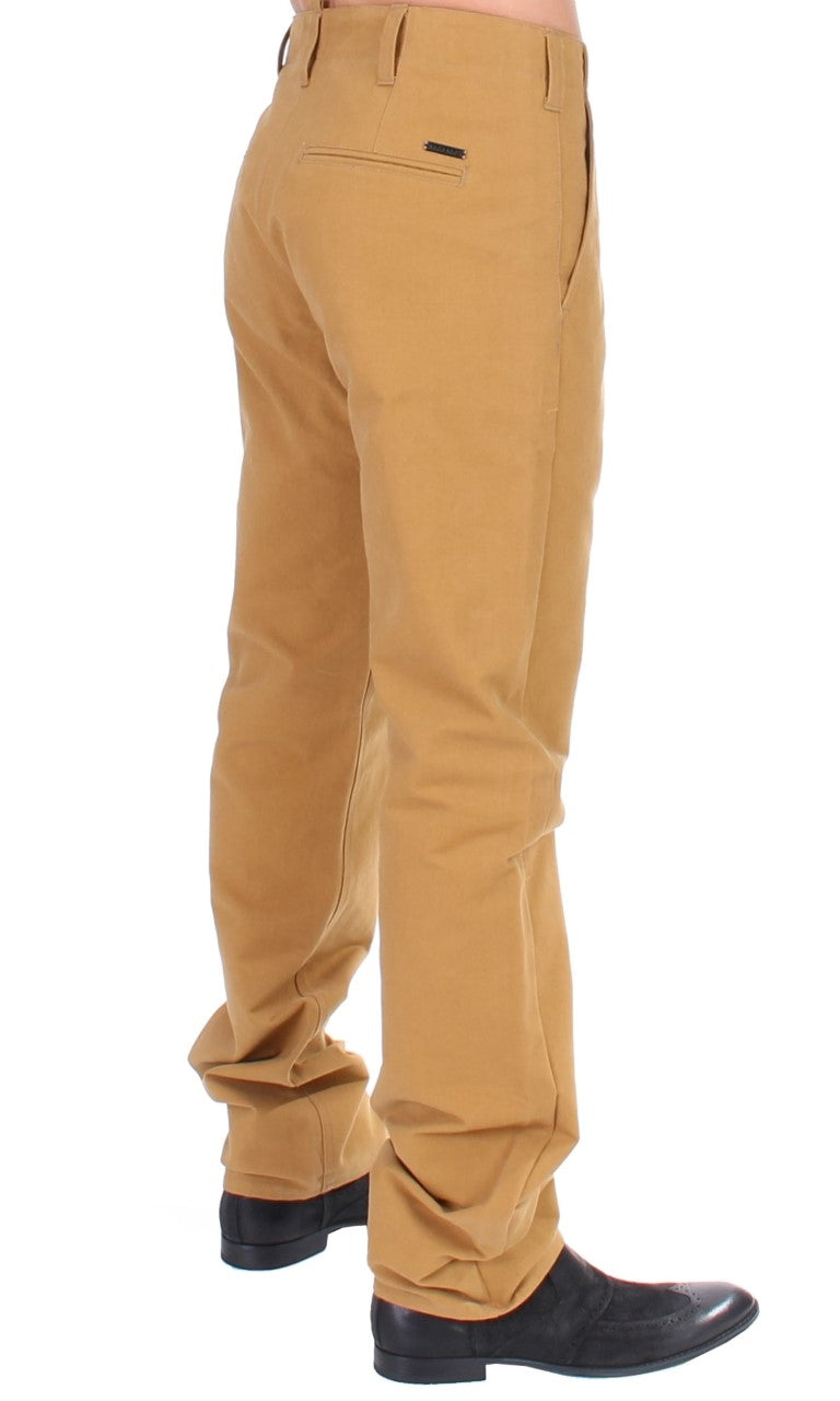 Sunshine Yellow Cotton Chinos Casual Pants