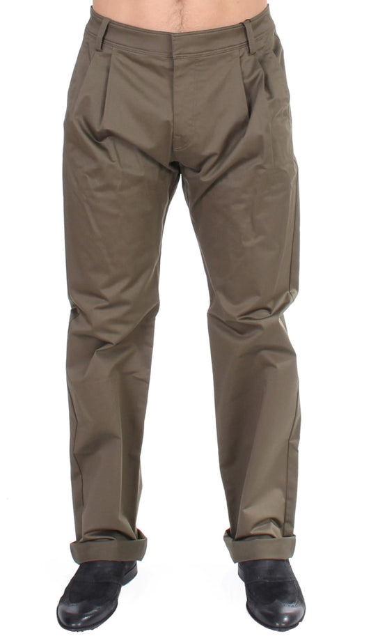 Elegant Green Comfort Straight Fit Pants