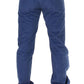 Elegant Blue Straight Fit Casual Pants