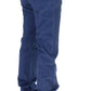 Elegant Blue Straight Fit Casual Pants