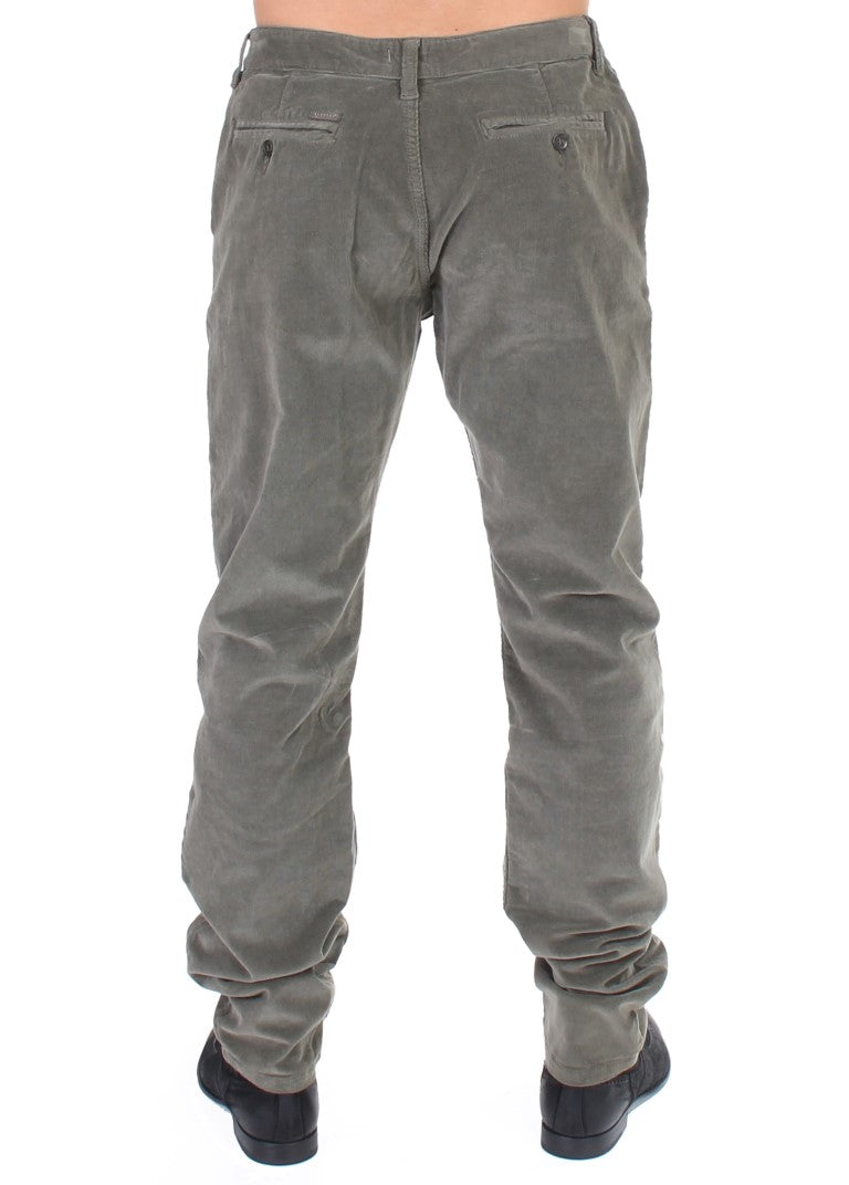 Chic Green Corduroy Straight Fit Pants