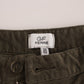 Chic Green Corduroy Straight Fit Pants