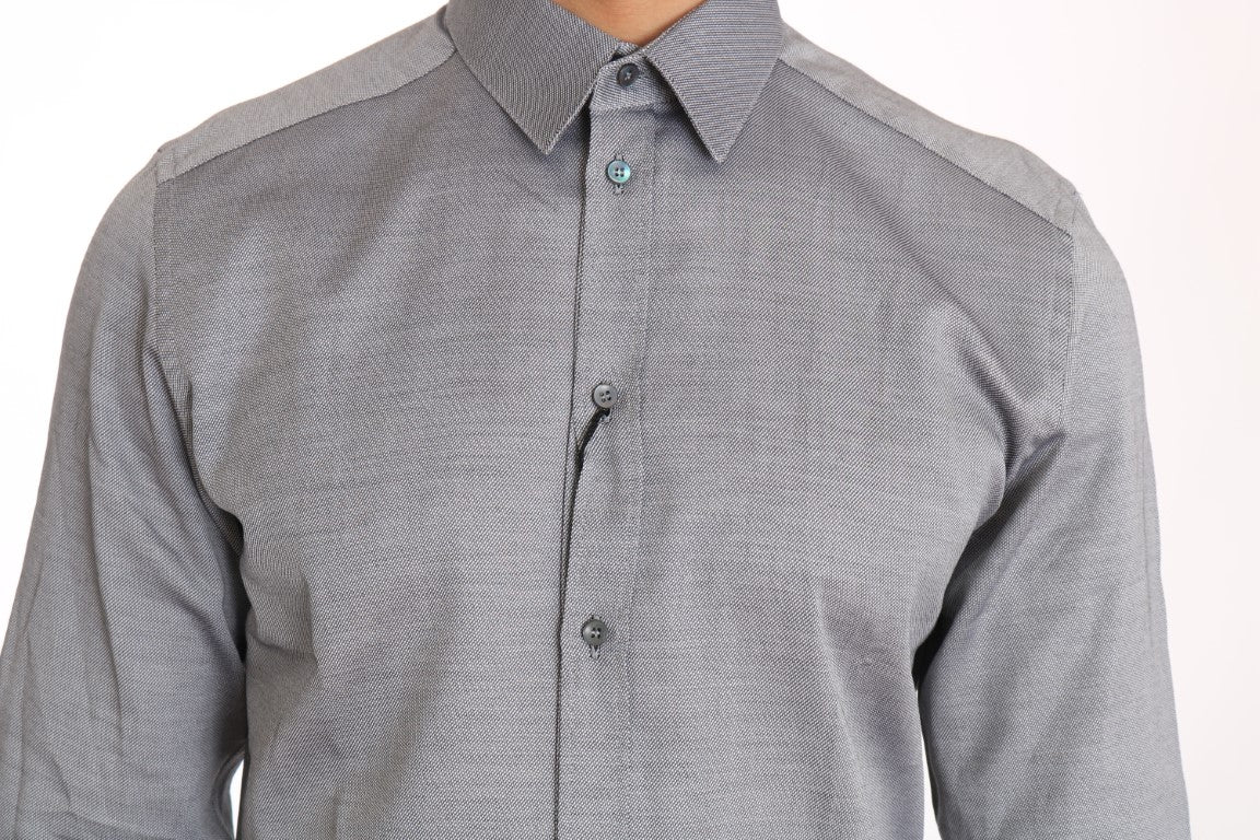 Slim Fit Formal Cotton Shirt in Gray