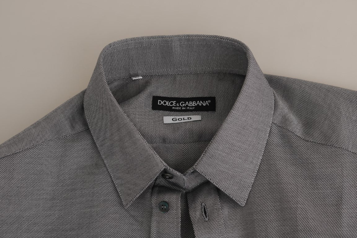 Slim Fit Formal Cotton Shirt in Gray