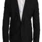 Gray Wool Slim Blazer Jacket
