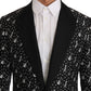 Polka Dot Jazz Print Slim Fit Blazer