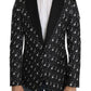 Polka Dot Jazz Print Slim Fit Blazer