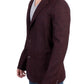 Bordeaux Wool Blend Two Button Blazer