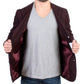 Bordeaux Wool Blend Two Button Blazer