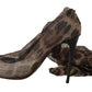 Elegant Leopard Print Sock Pumps Heels