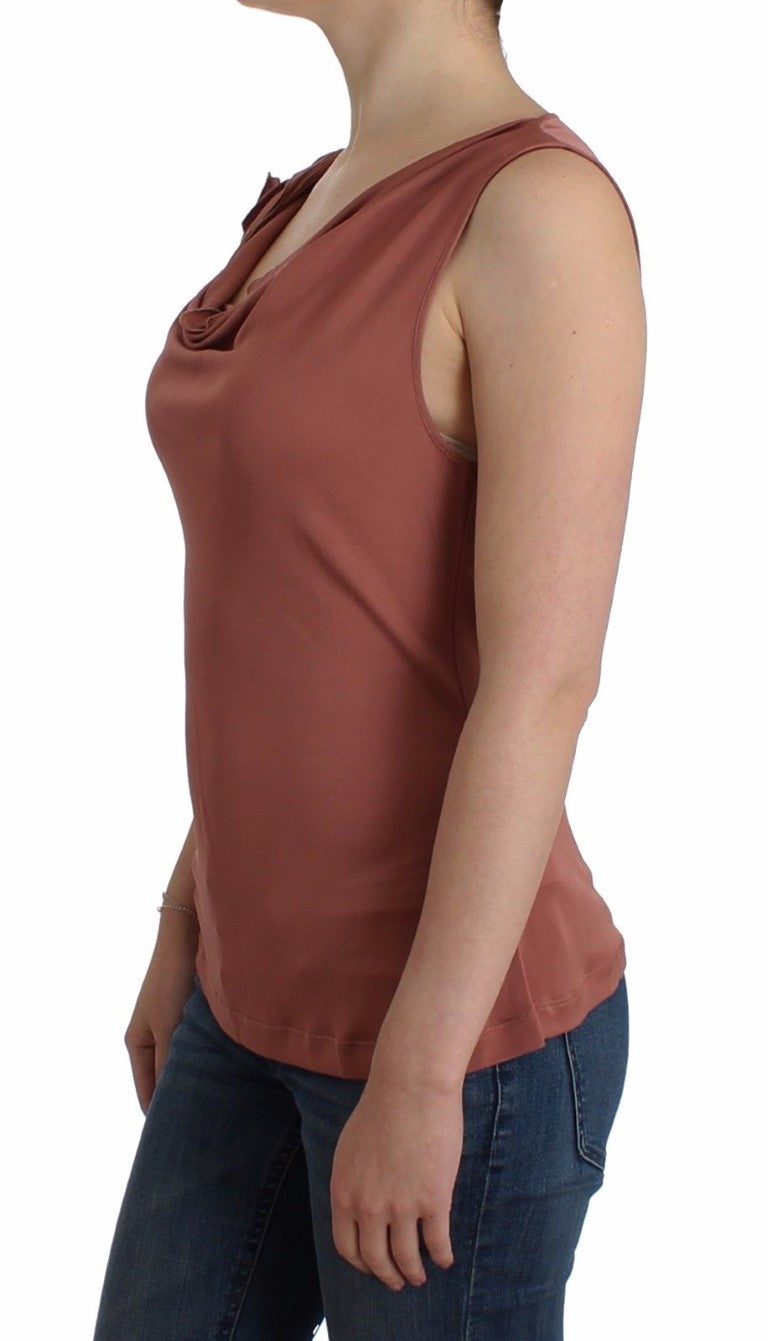 Elegant Pink Sleeveless Logo Top