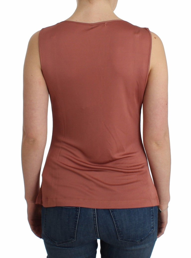 Elegant Pink Sleeveless Logo Top