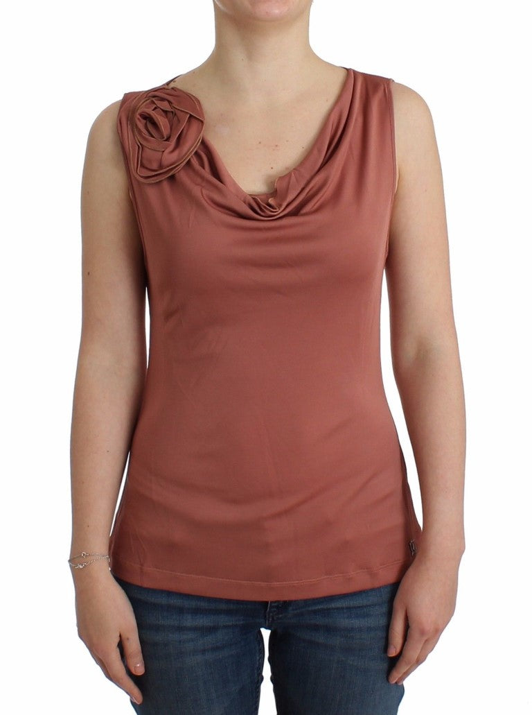 Elegant Pink Sleeveless Logo Top