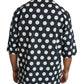 Elegant Polka Dot Loose Fit Henley Tee