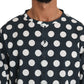 Elegant Polka Dot Loose Fit Henley Tee