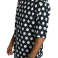 Elegant Polka Dot Loose Fit Henley Tee