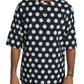 Elegant Polka Dot Loose Fit Henley Tee