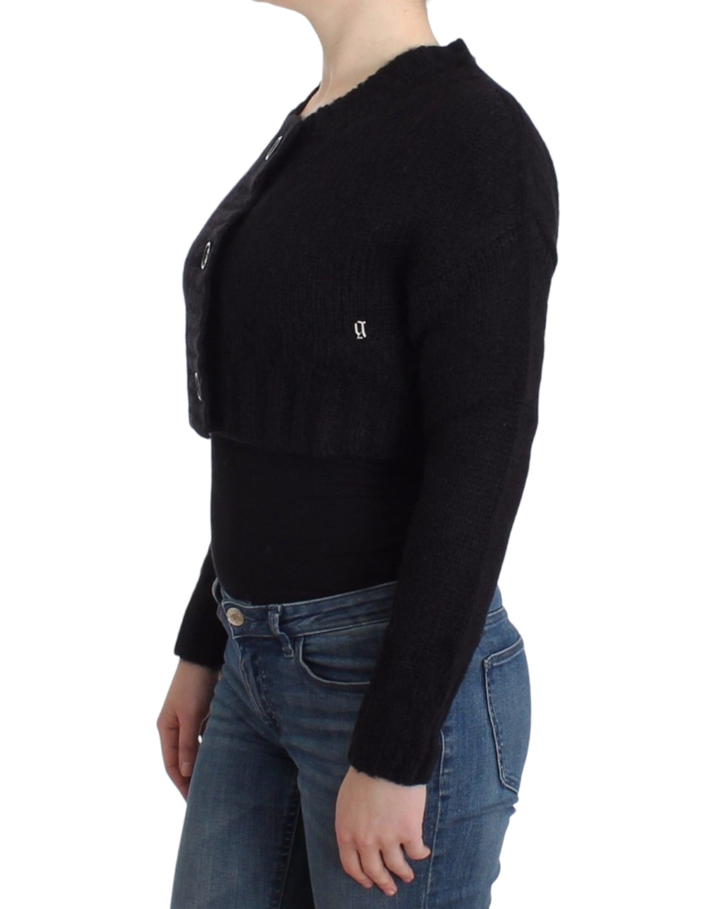 Black cropped cardigan