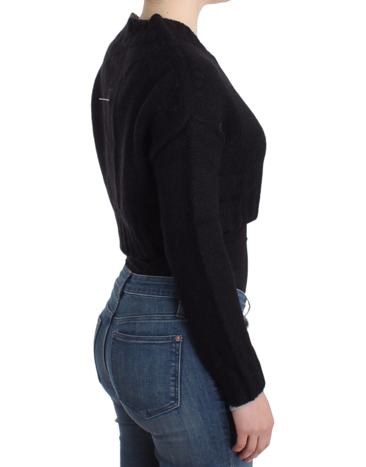 Black cropped cardigan