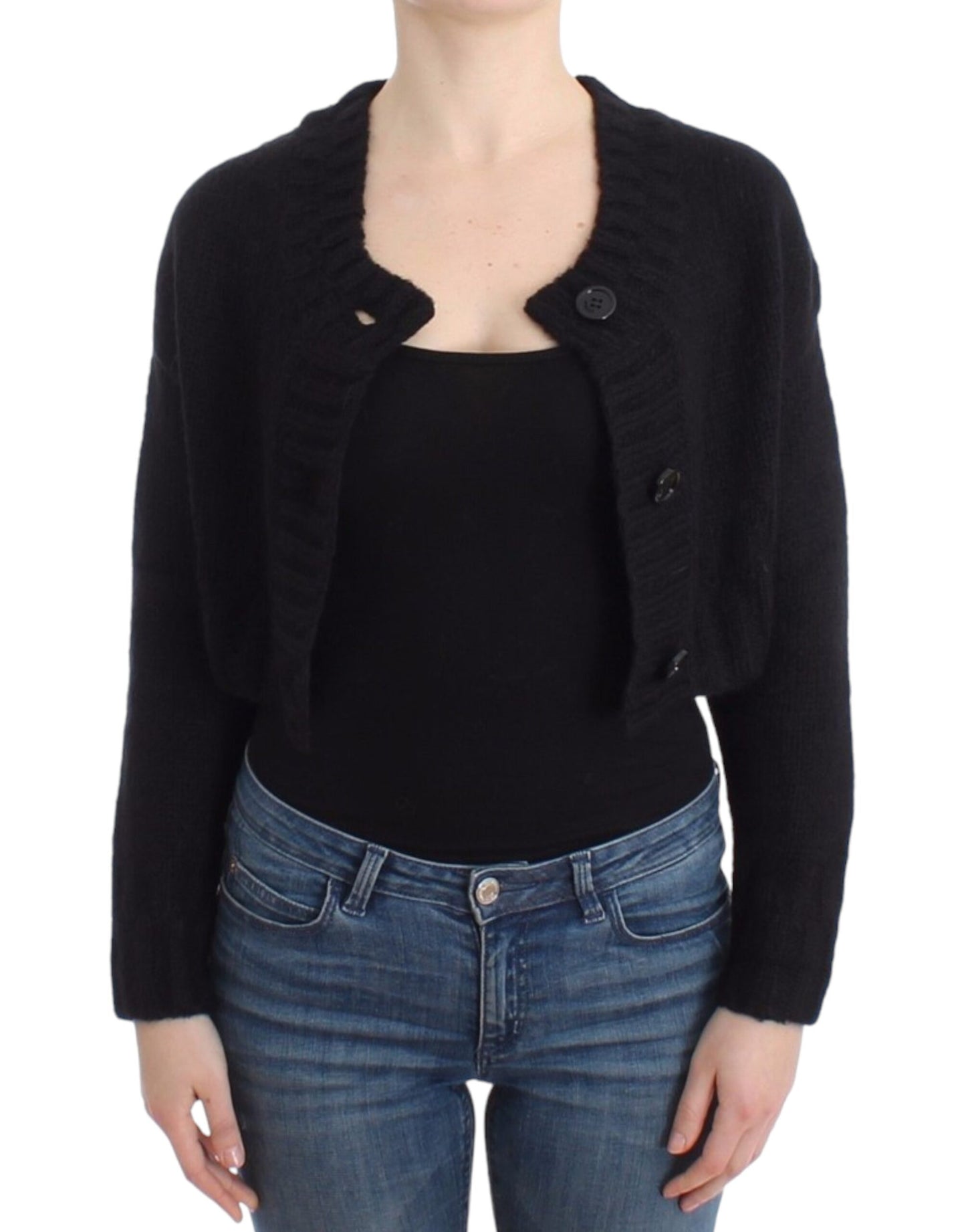 Black cropped cardigan