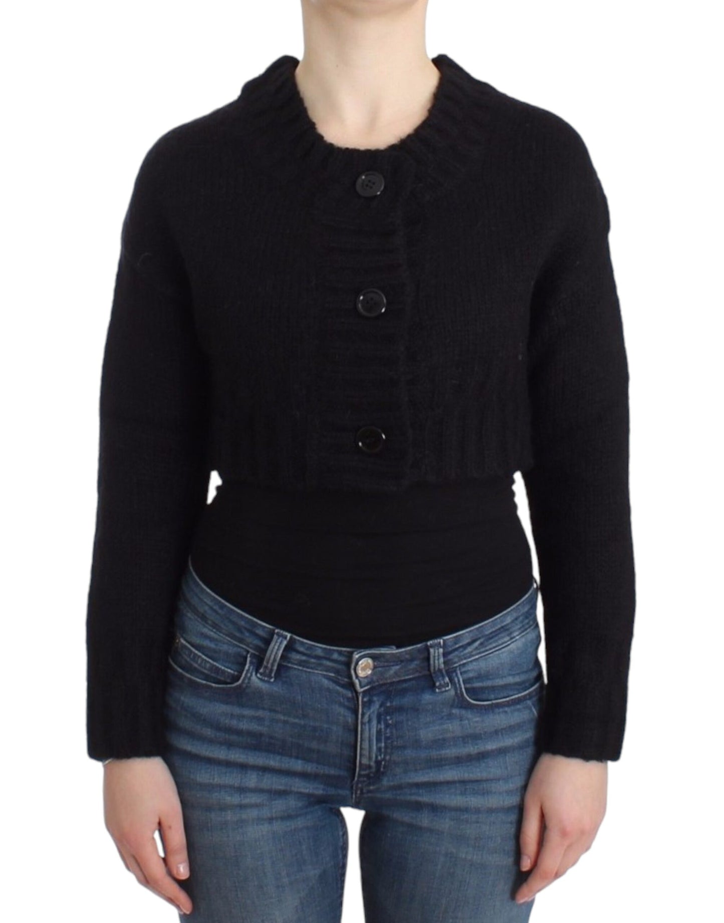 Black cropped cardigan