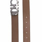 Salvatore Ferragamo Cognac Men's Brown Coated Canvas Reversible Belt