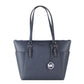 Charlotte Signature Leather Large Top Zip Tote Handbag Bag