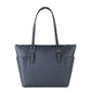 Charlotte Signature Leather Large Top Zip Tote Handbag Bag
