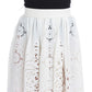 Elegant Floral Ricamo Silk Skirt