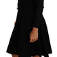 Elegant Black Knitted Sheath Dress