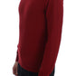 Elegant Scarlet Cashmere Crew-Neck Sweater