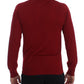 Elegant Scarlet Cashmere Crew-Neck Sweater