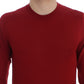 Elegant Scarlet Cashmere Crew-Neck Sweater